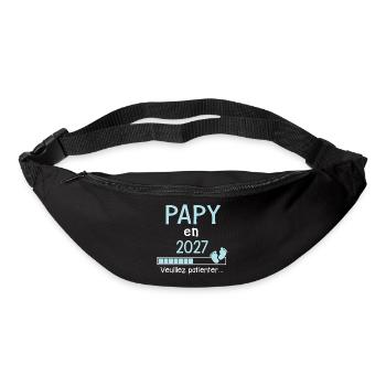 Papy en 2027 Cadeau Futur Papi - Sac banane - noir - Devant