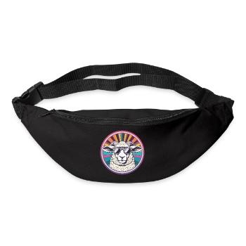 Sonnen-Schaf mit Retro-Sonnenbrille - Gürteltasche - Schwarz - Vorne