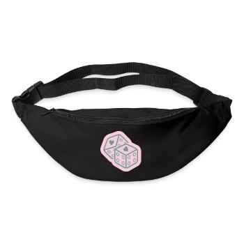 Herzwürfel in Pastellrosa - Gürteltasche - Schwarz - Vorne