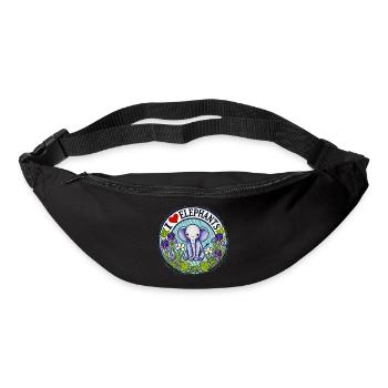 I Love Elephants Floral Circle - Bum bag - black - Front