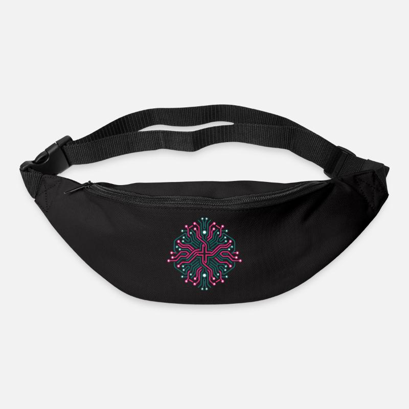 Pink and Blue Symmetric Neural Network - Bum bag - black