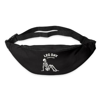 Leg Day Survivor – Chemise humoristique de fitness - Sac banane - noir - Devant