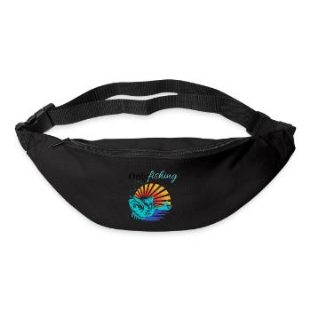 Poisson sarcelle au lever du soleil à l’aube - Sac banane - noir - Devant