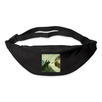 Katze Schlägt Gottes Hand Lustiges Katzen meme - Gürteltasche - Schwarz - Vorne