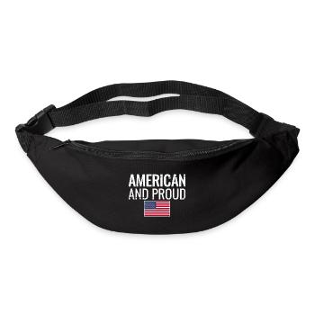 Américain et fier USA Flag Américain - Sac banane - noir - Devant