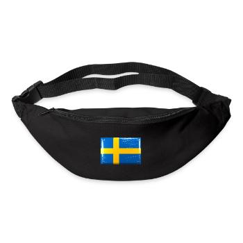 Schweden Flagge Fahne Blechschild-Optik - Gürteltasche - Schwarz - Vorne