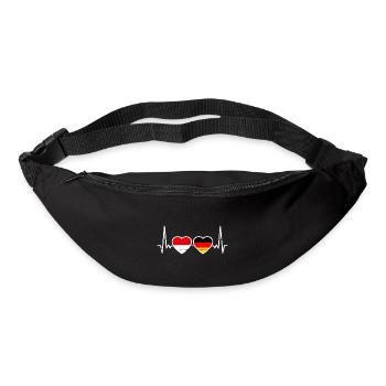 Indonesien Deutschland Herzschlag Flagge - Gürteltasche - Schwarz - Vorne