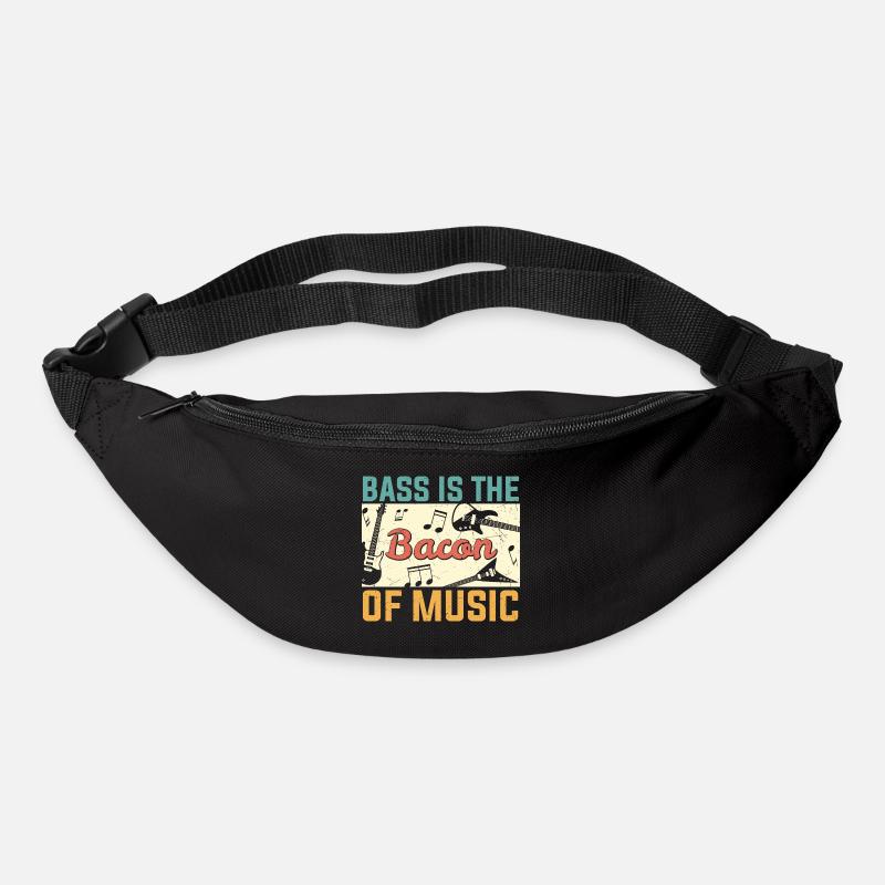 La basse est le bacon de Music Guitar Player - Sac banane - noir