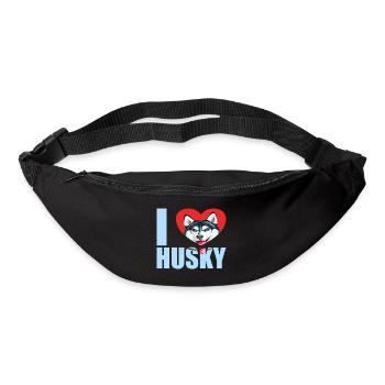 Husky Glitzer Hundehalter Hundehaare - Gürteltasche - Schwarz - Vorne