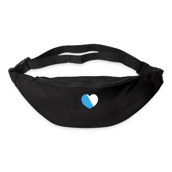 I Love Zürich | Schweiz Wappen Liebe Herz - Gürteltasche - Schwarz - Vorne