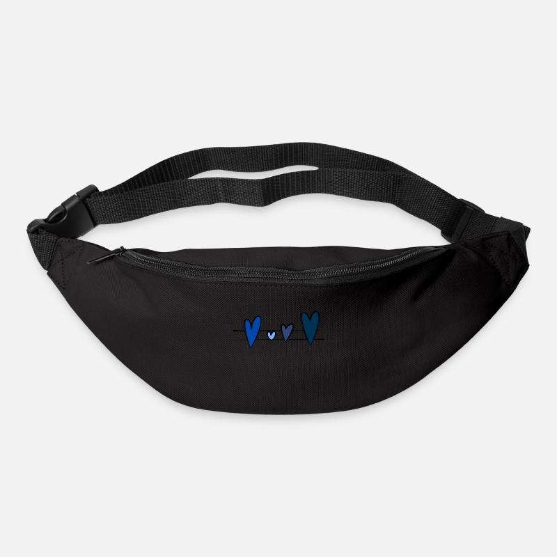 Blaue Herzen - Gürteltasche - Schwarz