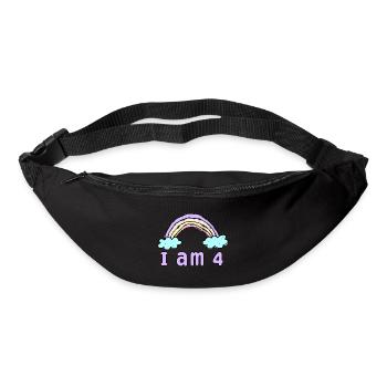 Gift 4 years Birthday I am 4 years old - Bum bag - black - Front