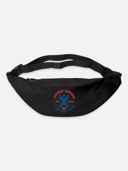 Longboard Skater Shirt Vintage Gift - Bum bag - black