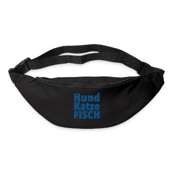 Hund Katze Fisch T-Shirt für Tierliebhaber - Gürteltasche - Schwarz - Vorne