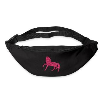 Pink Glitter Horse - Glittering horse Pink horses - Bum bag - black - Front