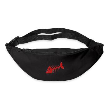 squelette poisson Freaky pirate mauvais. Couleur rouge - Sac banane - noir - Devant