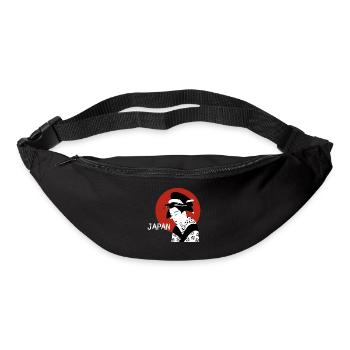japan geisha flag art woman cosplay manga kimon - Bum bag - black - Front
