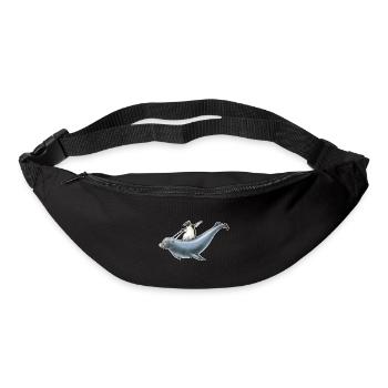shirt motiv pinguin seelöwe surfen nordic surfing - Gürteltasche - Schwarz - Vorne
