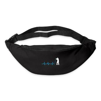 MC rappen herzschlag mikrofon geschenk heartbeat - Gürteltasche - Schwarz - Vorne
