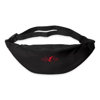 J'adore battement de coeur cadeau de ski de fond - Sac banane - noir - Devant