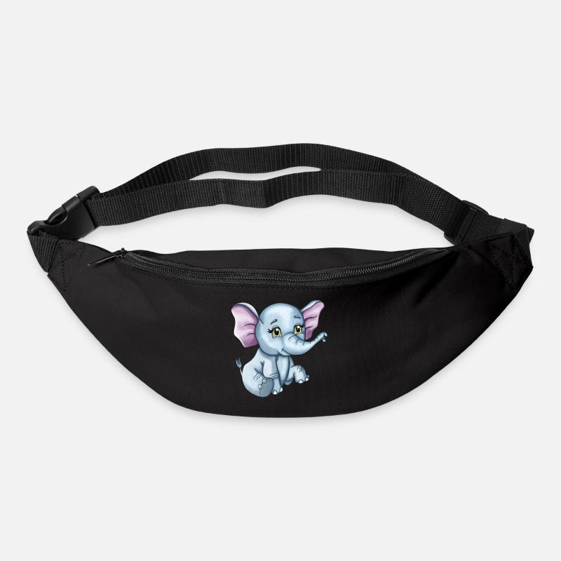 Bébé éléphant heureux mignon - Sac banane - noir