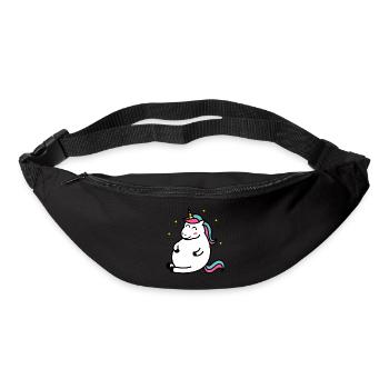 Fat Unicorn Dickes Einhorn Kurven Hunger Geschenk - Gürteltasche - Schwarz - Vorne