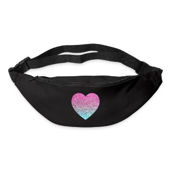 glitter herz - Gürteltasche - Schwarz - Vorne