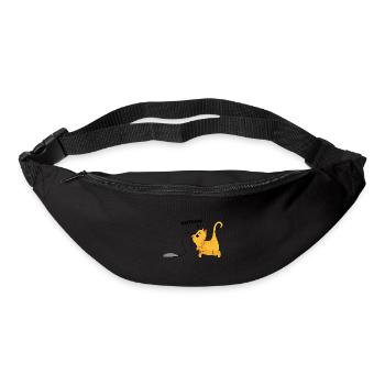 Cat catches computer mouse gift kitten - Bum bag - black - Front