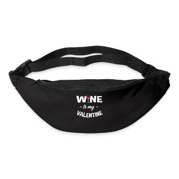 Le vin est mon Valentine T-shirt cadeau - Sac banane - noir - Devant