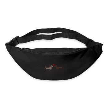 two kissing dachshunds, gift idea, poster - Bum bag - black - Front