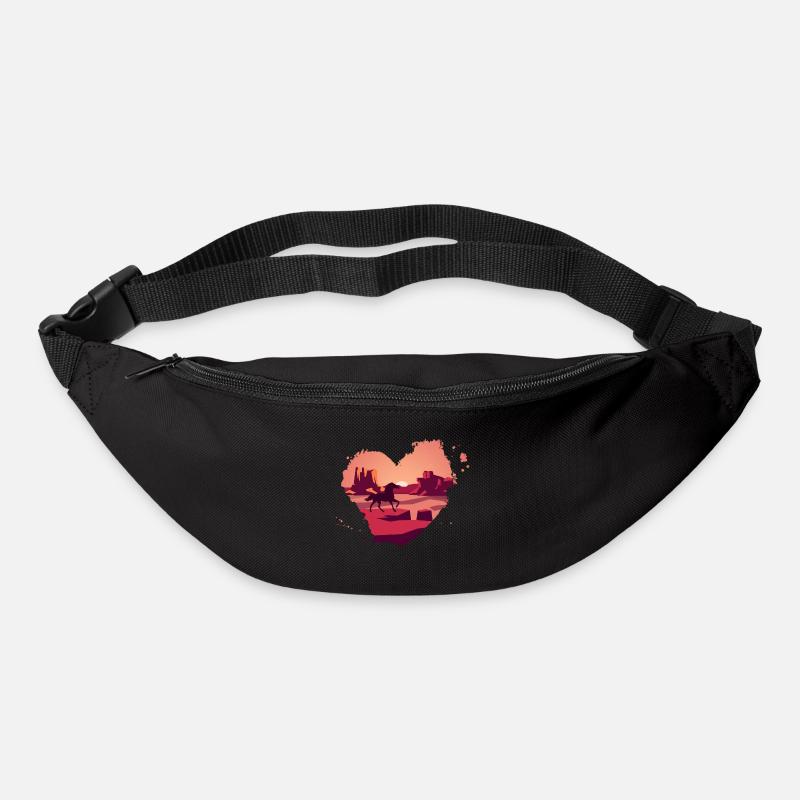 Cheval dans les montagnes Rocheuses - Sac banane - noir