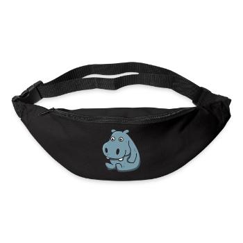 Hippopotame cadeau Hippo animal comique enfant mignon - Sac banane - noir - Devant