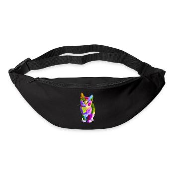 Katzen T Shirt in bunt! - Gürteltasche - Schwarz - Vorne