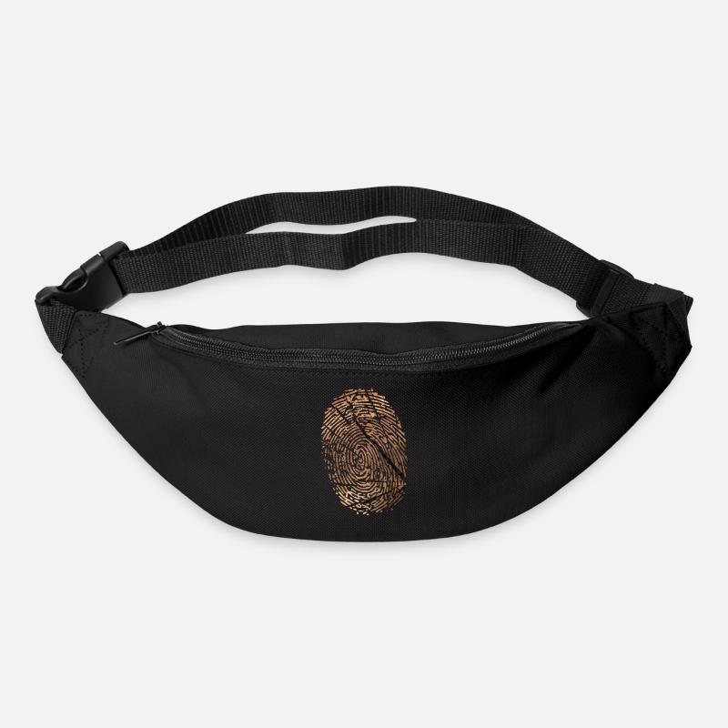 Fingerabdruck Holz - Gürteltasche - Schwarz