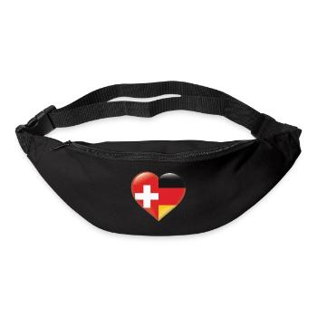 coeur drapeau Suisse Suisse Cadeau Suisse - Sac banane - noir - Devant