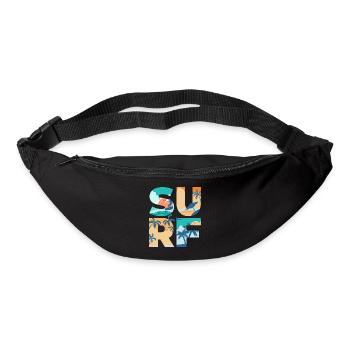SURF Sommer Strand Wellen Surfbrett - Geschenkidee - Gürteltasche - Schwarz - Vorne