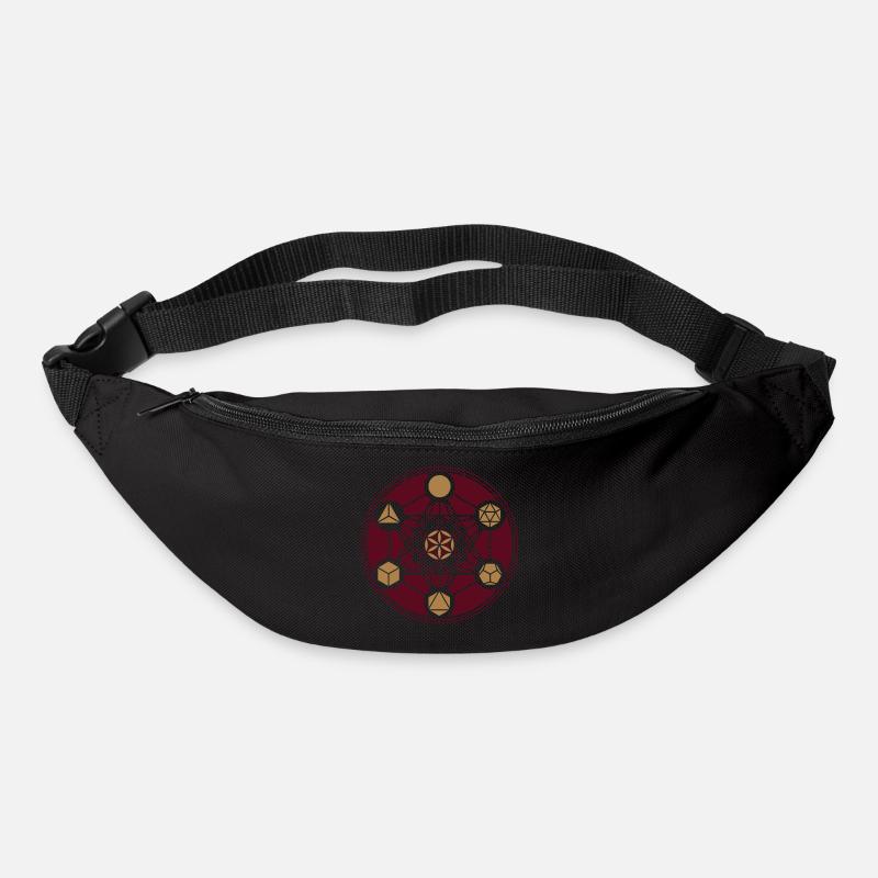 Solides platoniques, Metatrons Cube, Fleur de vie - Sac banane - noir