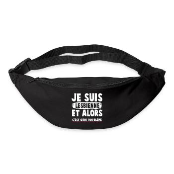 Humorvolles feministisches T-Shirt mit einer engagierten Botschaft - Gürteltasche - Schwarz - Vorne