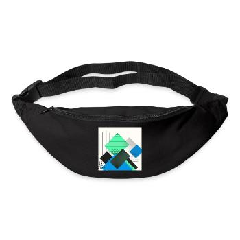 Abstrakte Rechtecke Pastell - Gürteltasche - Schwarz - Vorne