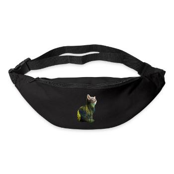 Double Exposure Animals Cat Nature - Gift Idea - Bum bag - black - Front