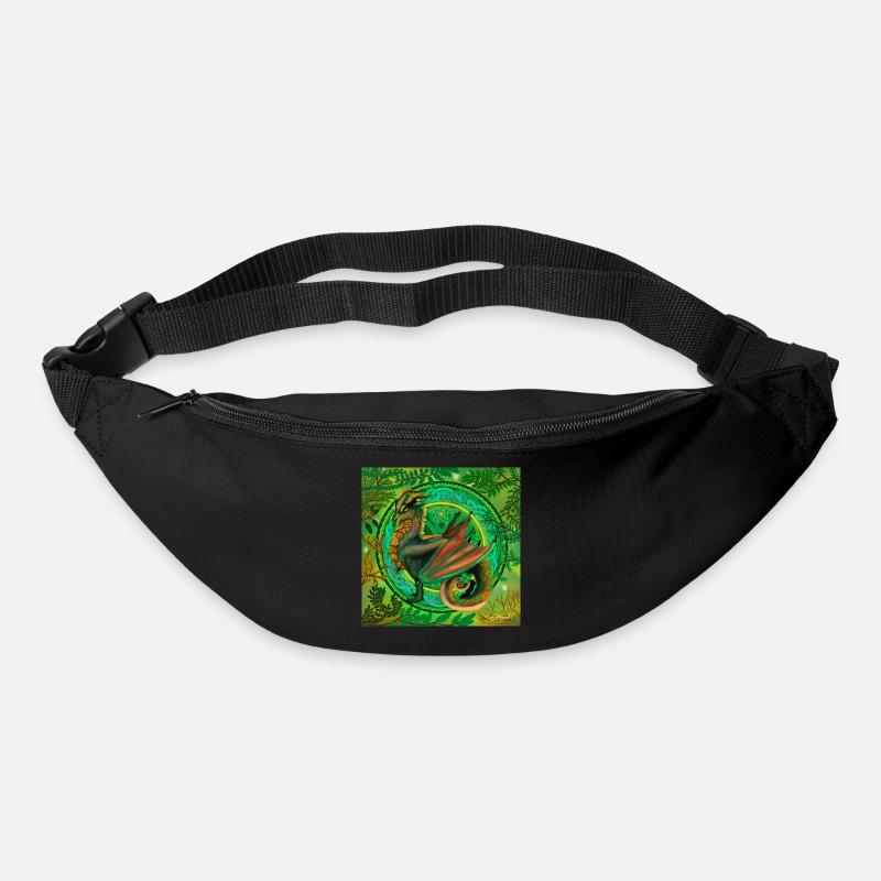dragon vert forestier - Sac banane - noir