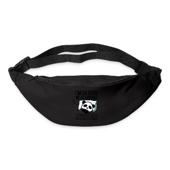 Panda Meister im Schlafen Bett chillen Schlafmütze - Gürteltasche - Schwarz - Vorne