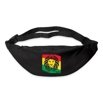 Lion de style rasta - Sac banane - noir - Devant