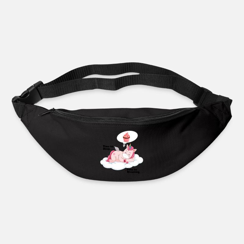 Einhorn schlafen traeumen - Gürteltasche - Schwarz