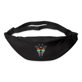 Girafe arc-en-ciel - Sac banane - noir - Devant