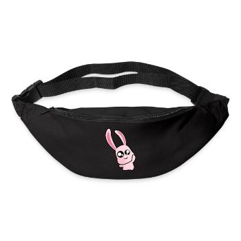 Lustiger pinker Hase - Gürteltasche - Schwarz - Vorne
