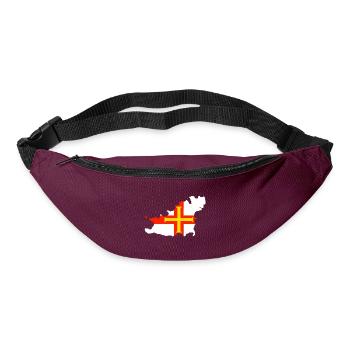 Karte und Flagge von Guernsey - Gürteltasche - Burgunderrot - Vorne