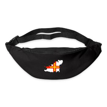 Karte und Flagge von Guernsey - Gürteltasche - Schwarz - Vorne