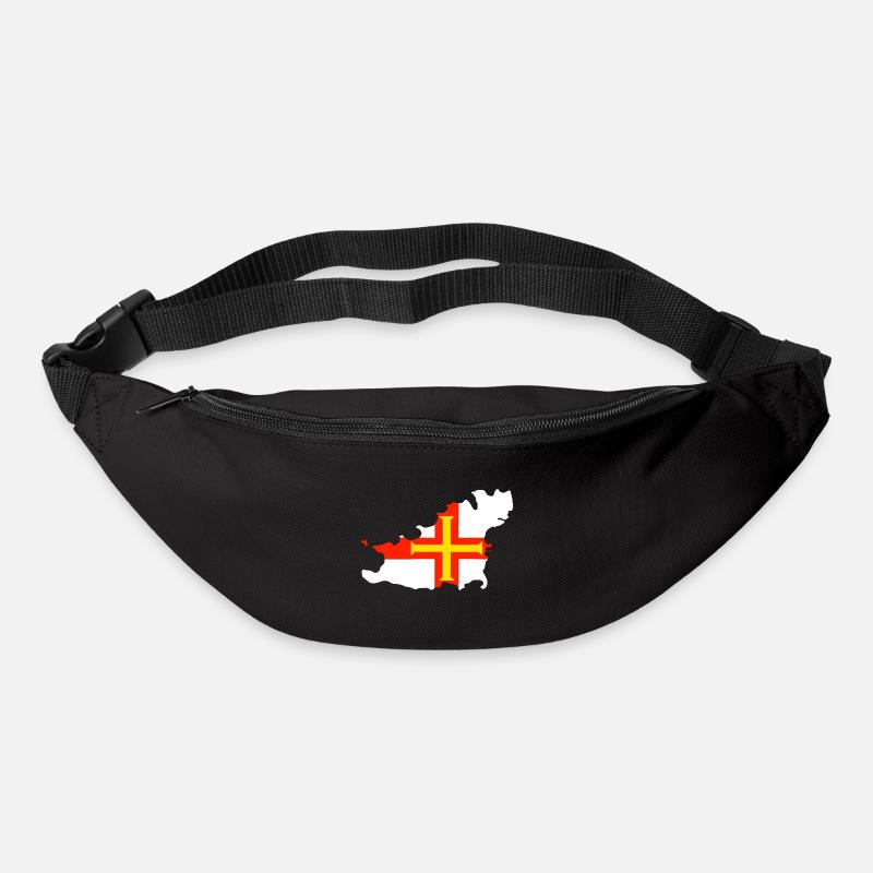 Carte et drapeau de Guernesey - Sac banane - noir