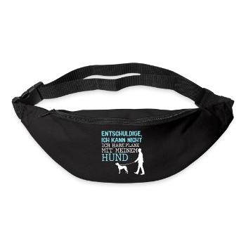 Hunde – Shirt Hundepapa Hundeglück Pfote Geschenk - Gürteltasche - Schwarz - Vorne